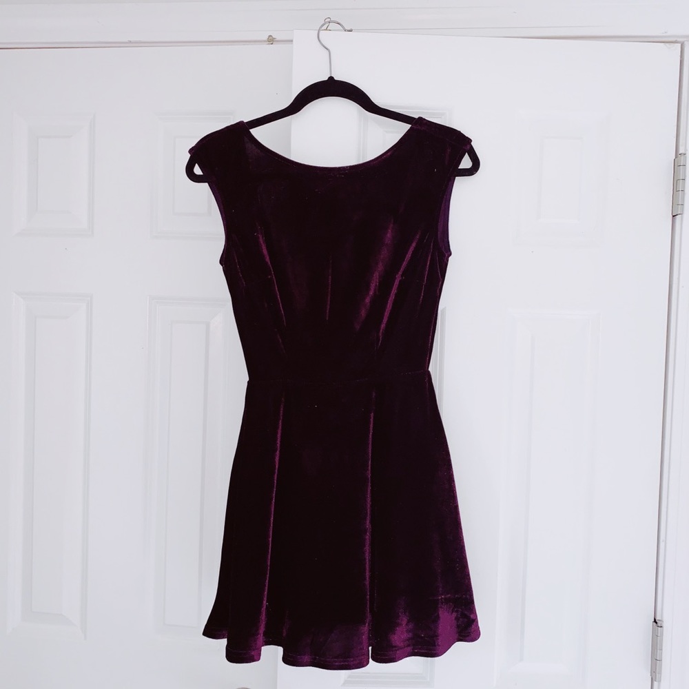 Purple Velvet Cocktail Dress